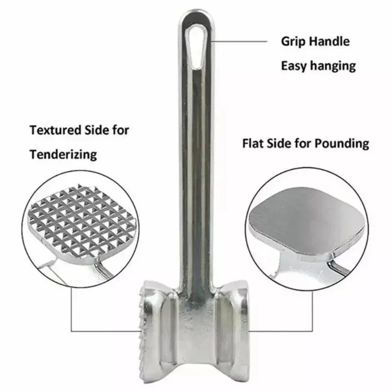 Household aluminum alloy double-sided meat hammer steak hammer loose beef tenderizer kitchen accessory