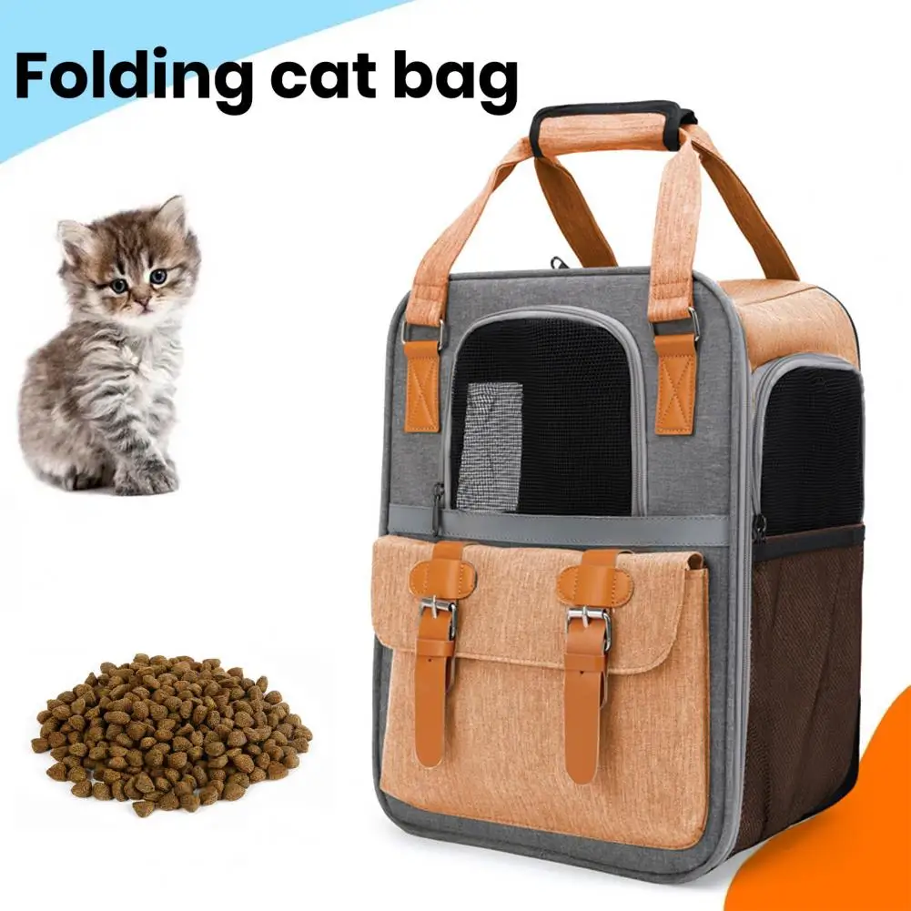 Pet Backpack Spacious Pet Carrier Portable Expandable Carrier Backpack for Cats Dogs Breathable Travel Bag for Outdoor