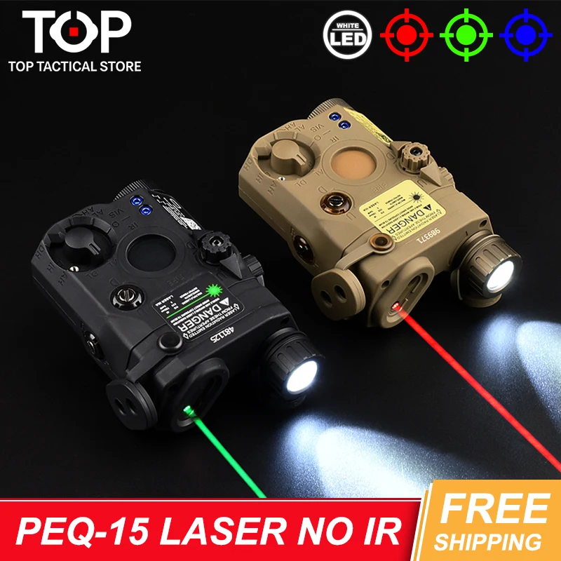 Airsoft WADSN PEQ 15 Tactical Laser Pointer Zero Adjustable Red Blue