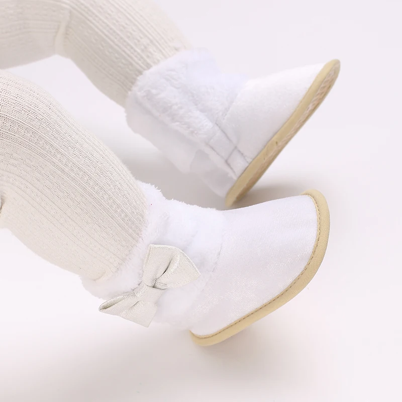 

Listenwind Infant Winter Snow Boots Bow Decorated Boots Warm Baby First Walker Shoes for Christmas Baby Shower