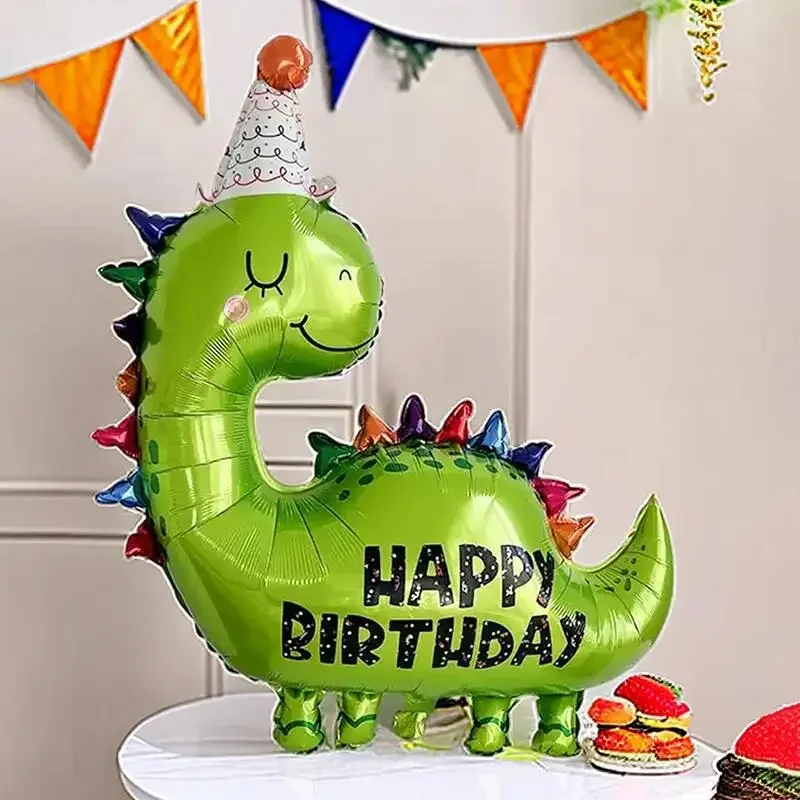 1-10PCS DIY Luftballons Dekor Geburtstag Aluminium Film Ballon Mode Grün Dinosaurier Stil Für kinder Junge Parteien zubehör – Detail 3