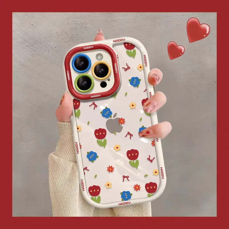 Flower Bow Y2K Red Cherry Design Phone Case Cover