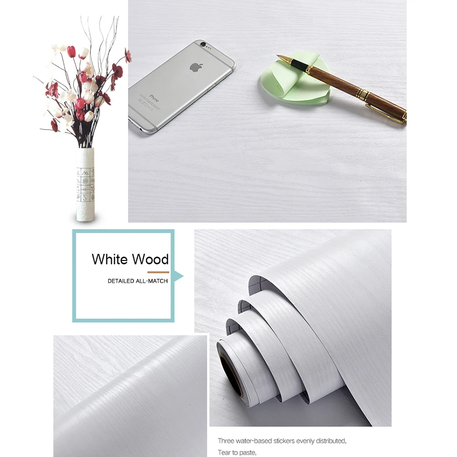 Waterproof PVC Wood Grain Vinyl Decorative Film Roll