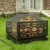 26 Inch Outdoor Wood Burning Fire Pit with Mesh Cover and Fire Poker Large Square Metal Fireplace Ideal for Patio Backyard Gard 1