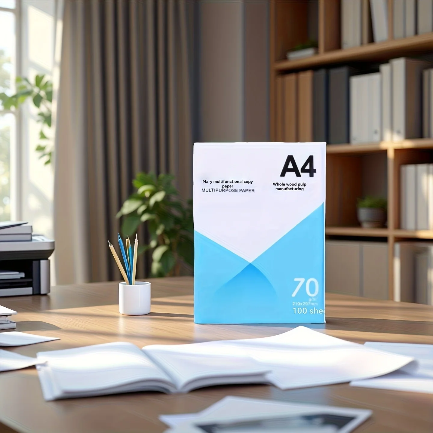 Papier A4 Premium, jasny biały, 80 g/m², 100 kartek - 210x297 mm | Artykuły biurowe szkolne do kopiowania i drukowania