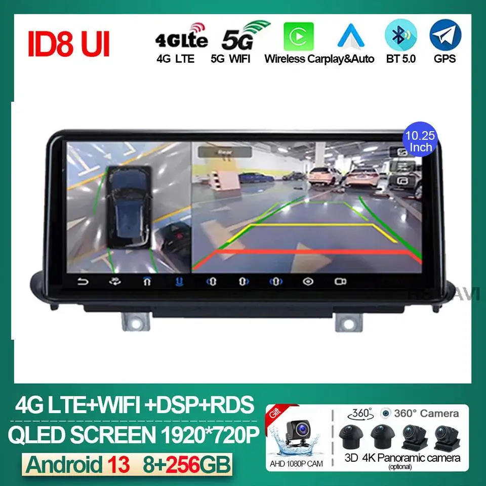 

Новинка ID8 8 8G 128G 10,25 дюймов Android 13 для BMW F15 2014 года X5 2015 года X6 NBT автомобильные мультимедийные проигрыватели навигация GPS Радио DVD