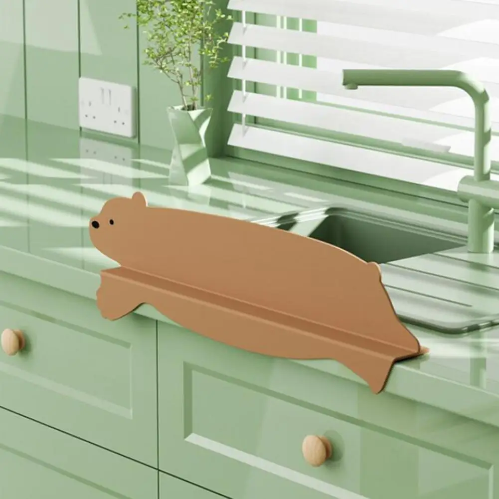 Sturdy Sink Guard Silicone Basin Board Cartoon Decor Anti-splash Great Suction Bottom Sink Splash Guard kitchen splash guard
