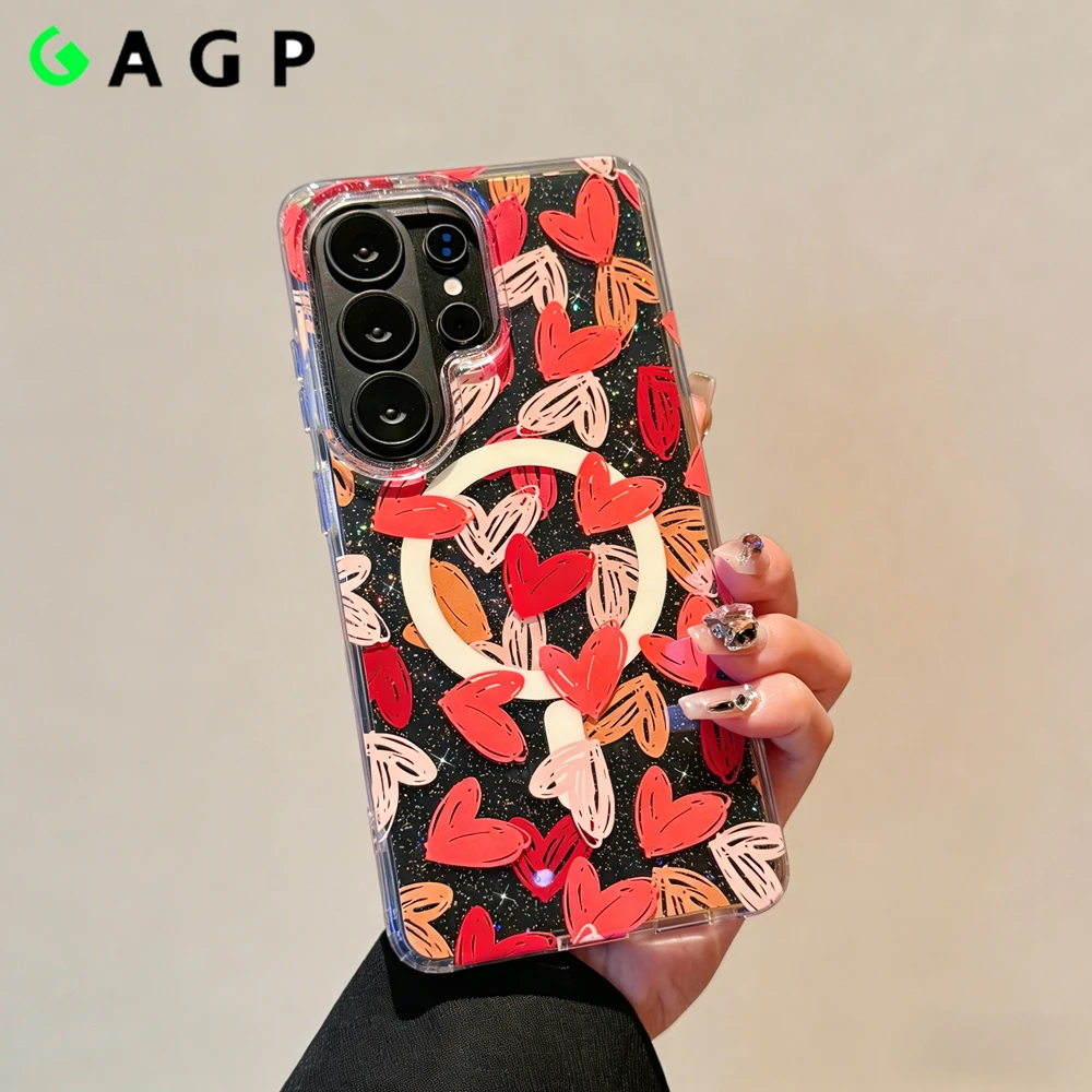 Luxury Aurora Love Magnetic Case with Floral Design