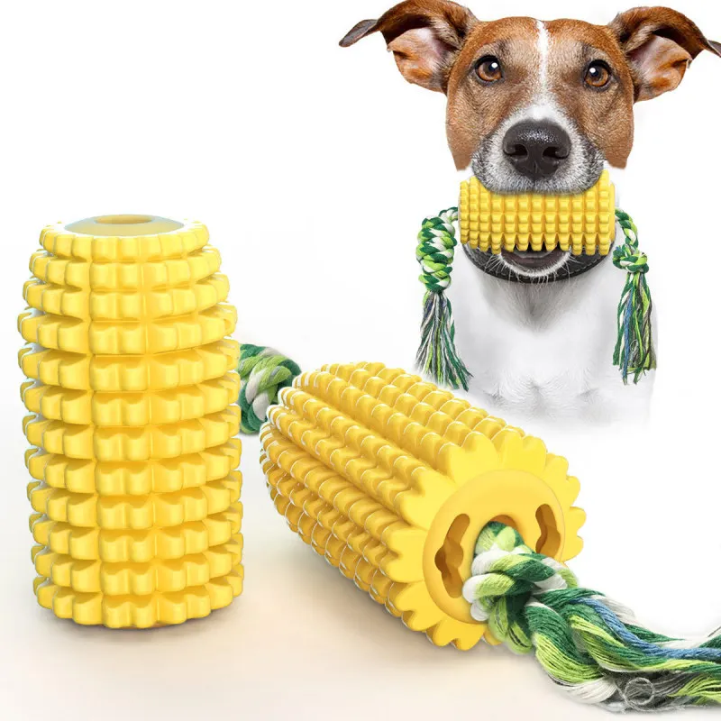 

Dog Chewing Toys Molars Stick Puppy Tooth Cleaning Massager Bite Resistant Corn Rubber Toothbrush Dental Care Interactive Games