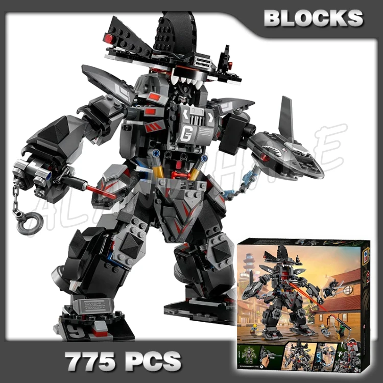 775 шт. набор строительных блоков Shinobi Garma Mecha Man подвижные руки ноги Garmadon Shark Blaster 10719