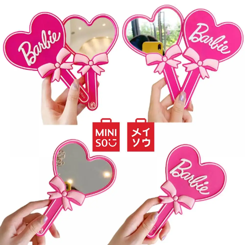 

Cartoon Barbie Letter Makeup Mirror Anime Fashion Women Hand Held Shape Bow Tie Mirrors Kawaii Y2K Girls Bedroom Accessory Gift