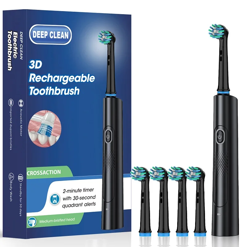 Electric Toothbrush Adult 3D Round Head Soft Bristled