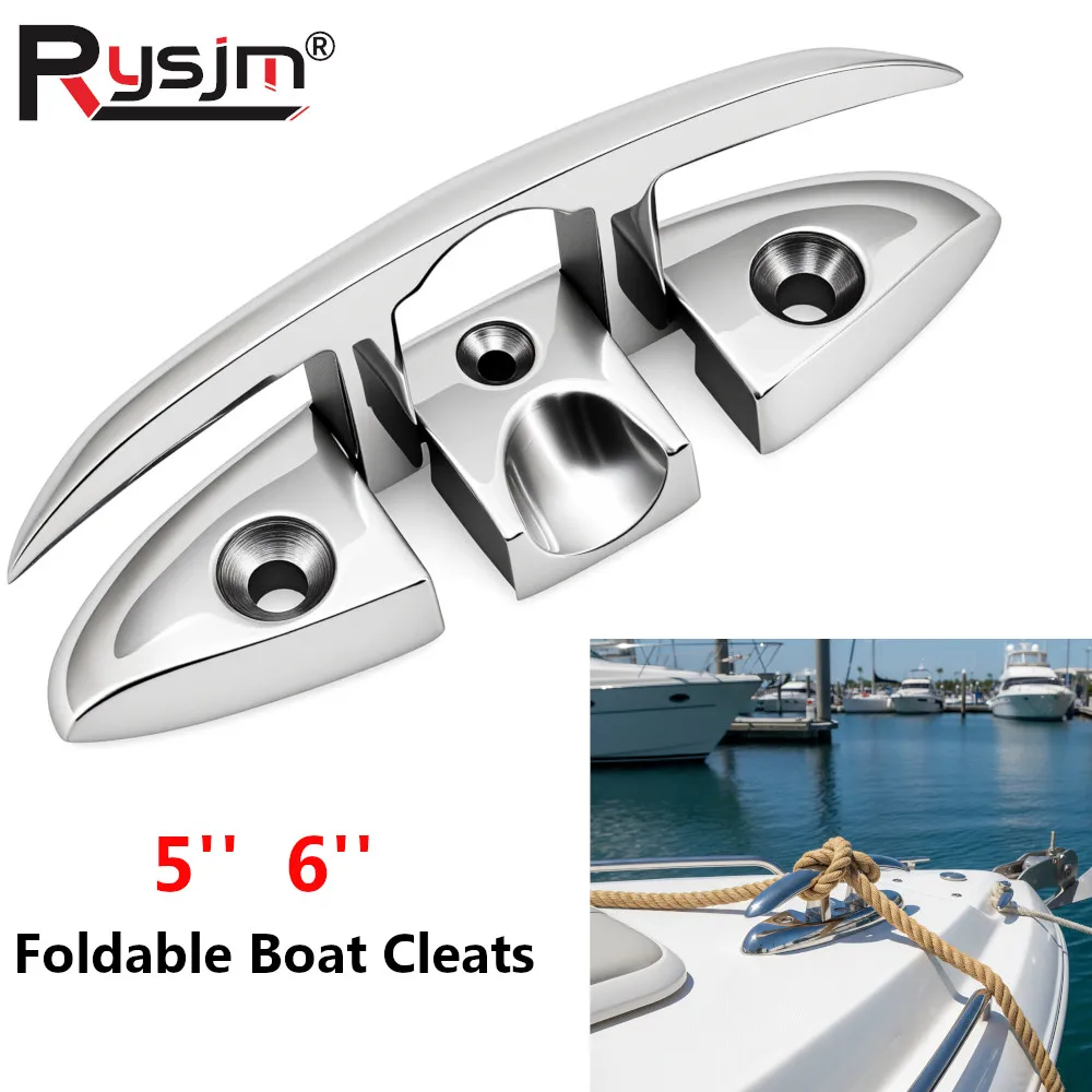 Marineklasse Klappbare Bootsankerklampe 5 Zoll 6 Zoll 316 Edelstahl Ankerklampe für Dock und Deck, Seilankerklampe, Bootsteile – Detail 1