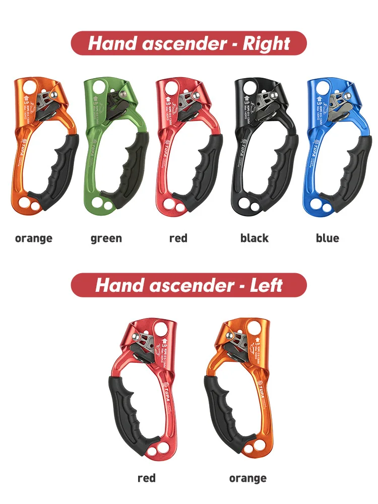 

Outdoor Rock Climbing SRT Professional Hand Ascender Device Mountaineer Handle Ascender Left Hand Right Hand Climbing Rope Tools