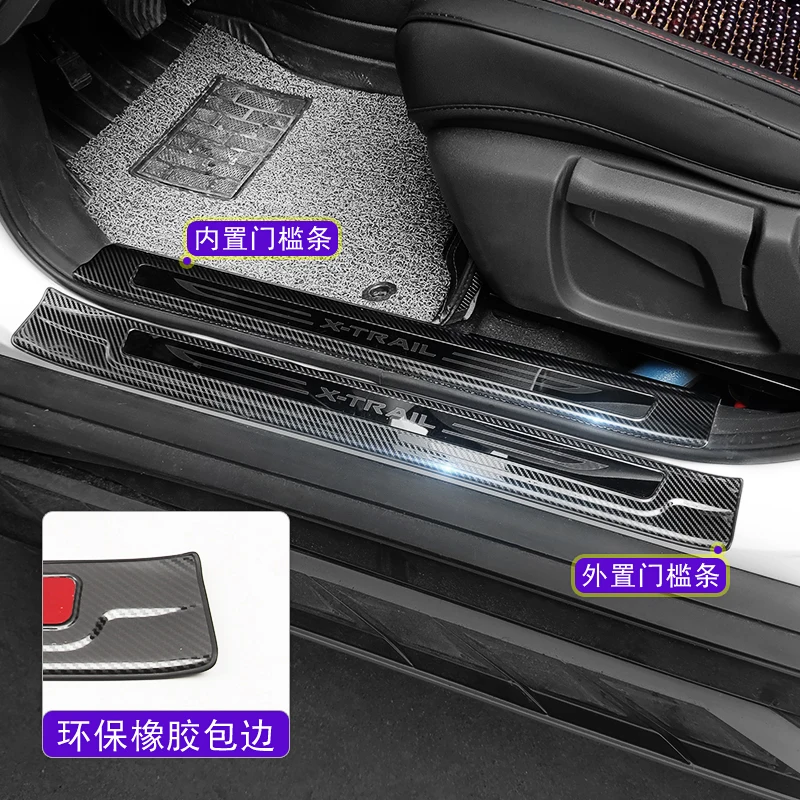 

Car Styling Stainless Steel Scuff Plate/Door Sill Door Sill pedal bienvenidos for Nissan X-Trail Trail T32 2017-2021