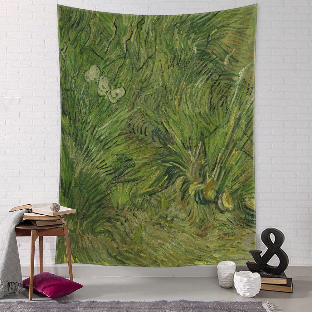 Garden Path Tapestry Wall Hanging Van Gogh Oil Painting Abstract Mystic Tapiz Witchcraft Living Room Bedroom Decor tapestry decor