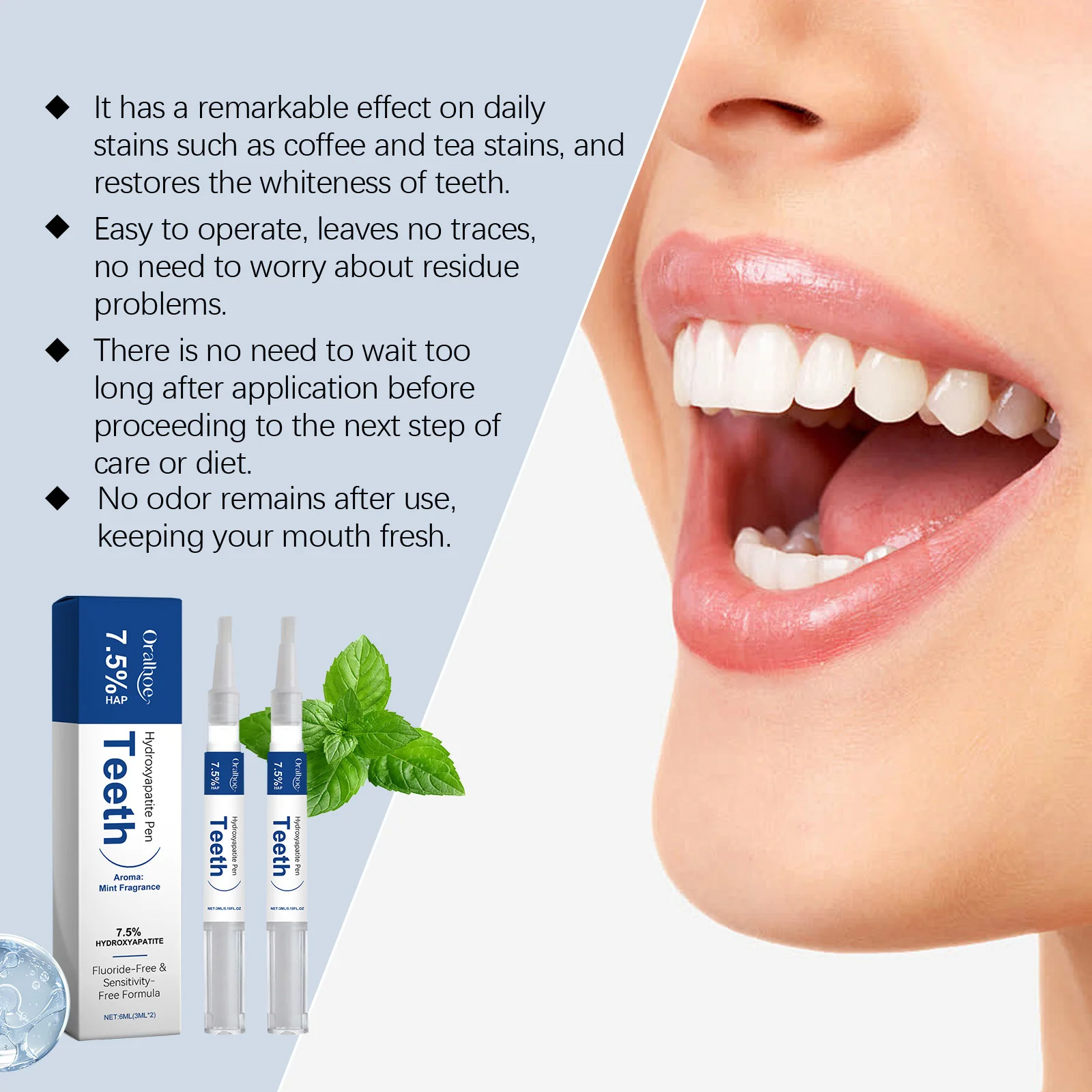 Hydroxyapatite Teeth Care Product Whitening Toothpaste Gum Repair Pen Tartar Stain Plaque Removing Fresh Breath Dental Brighten