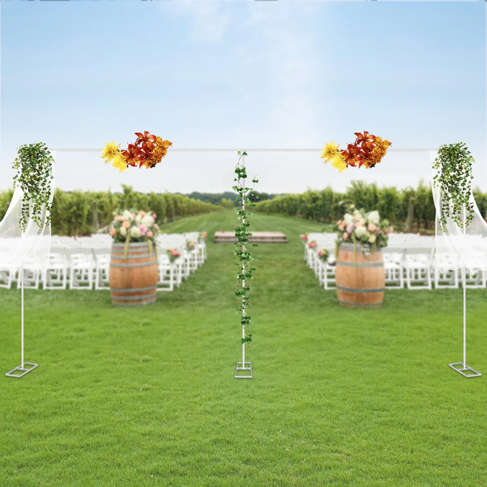3x6M Wedding Arch Set Stainless Steel Stand Decorative Flower Balloon Arches For Party