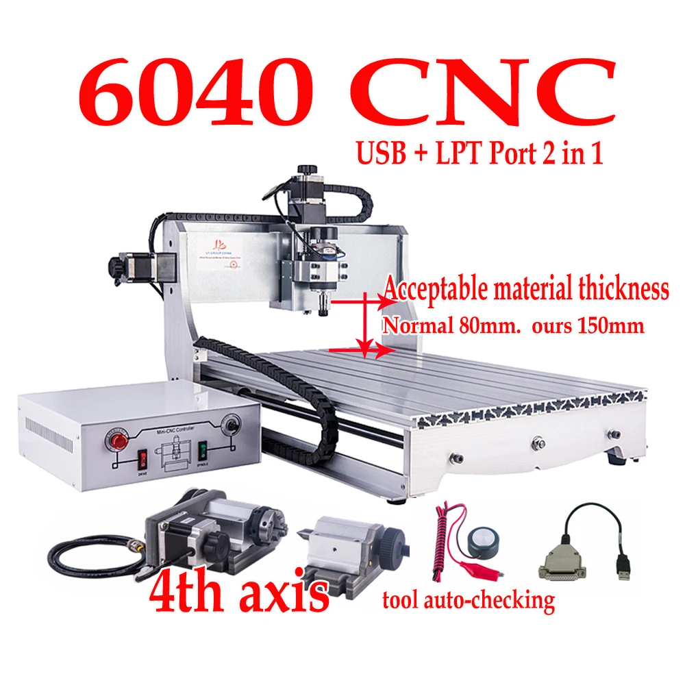 Begge vegetation person Cnc Router 6040 Usb Mach3 Control 4axis Wood Carving Engraving Machine  Woodworking Milling Engraver Machine Toolauto-checking - Wood Router -  AliExpress