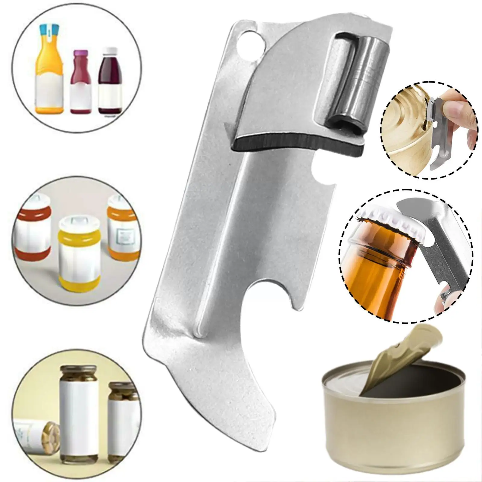 Can Openers Polished Stainless Steel Finishwith Multi-function Opener Opener  Folding Portable Can Can Opener Travel Opener K7Z0