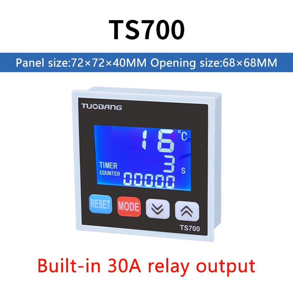 3 In 1 TS700 Temperature Controller Timer Counter LCD Digital Thermostat AC100~240V 0-999℃ Temperature Regulator Weather Station