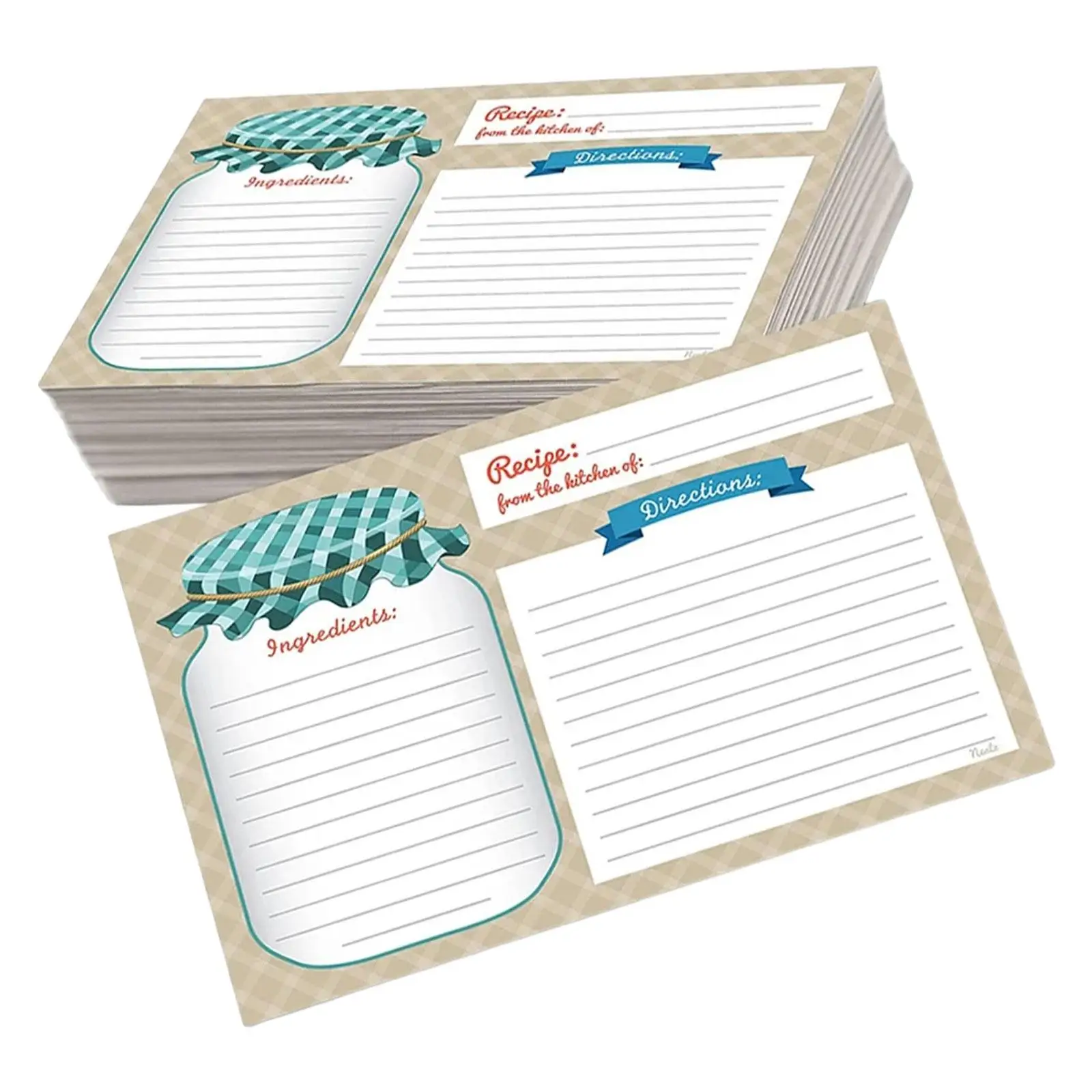 50 Pieces Recipe Cards Portable Cooking Time Recipe Index Cards Notecards Party Mother's Day Anniversary Camping Wedding