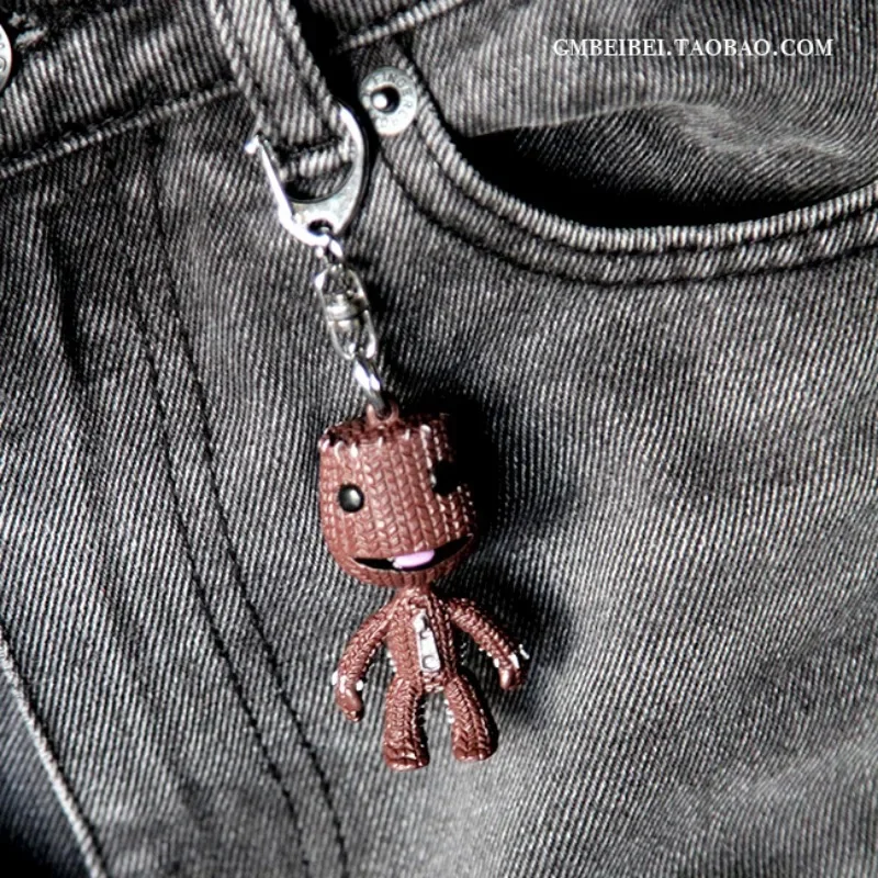 작은 큰 행성 Sackboy 키 체인 펜던트 게임 주변 모델 장난감, 귀여운 인형 액션 피규어, 수집 가능한 그림 열쇠 고리 아이 선물