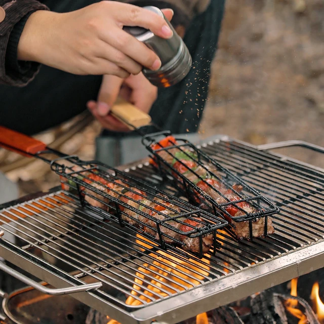 Panier de barbecue de Camping, outil de gril d'extérieur, poignée