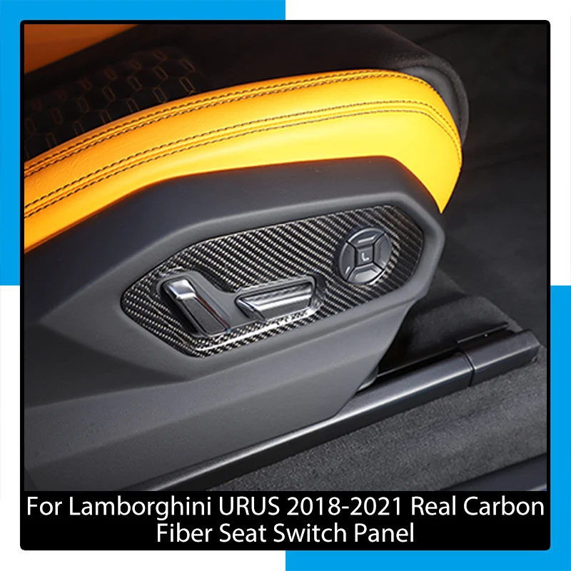 

For Lamborghini URUS 2018-2021 Real Carbon Fiber Seat Switch Panel Car Interior Trim Parts
