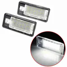

For Audi A3 A4 A5 A6 A8 B6 B7 Q7 2PCS 18 LED 3528 SMD Error Free License Plate Light Lamp Car LED Signal Lamp Car Accessories