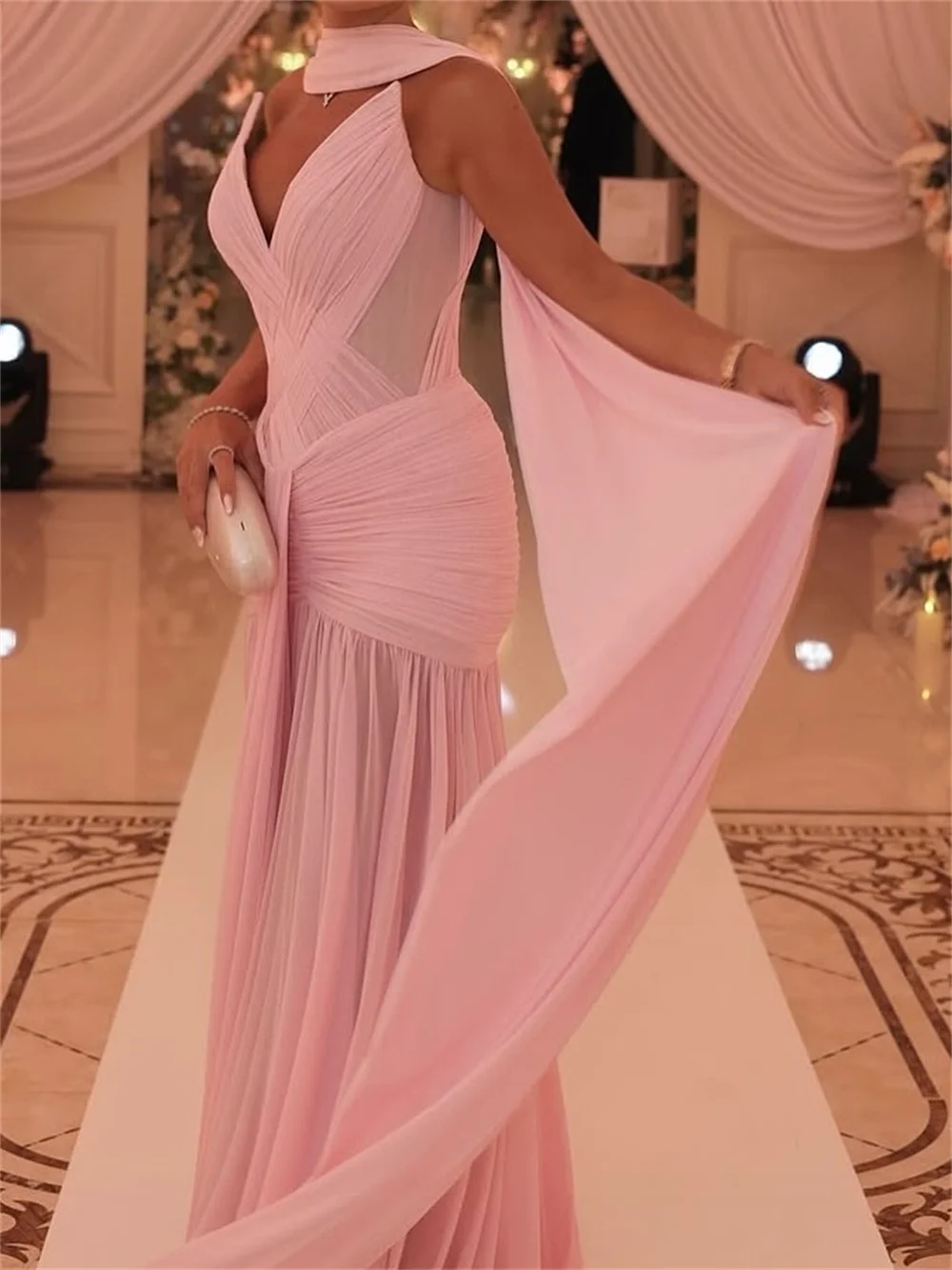 customized prom dresses Lilac Sequin Strapless Mermaid Customized Long Purple Prom Dress