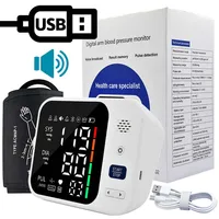 High Accurate English Voice Blood Pressure Monitor Digital Sphygmomanometer Big LED Screen Bp Monitors Electronic Tonometer 1