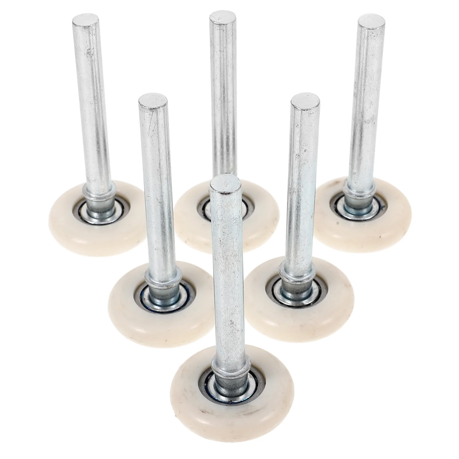 6 Pcs Sliding Door Pulley Nylon Garage Wheels Rollers Precision Bearings Rotate Replacement with Stem Quiet Smooth Miniature garage door hardware slide door roller