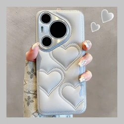 Luxury Electroplated Leather Phone Case with Cartoon Love Heart Design - Soft TPU Protective Back Cover for Honor X60 (Gray)