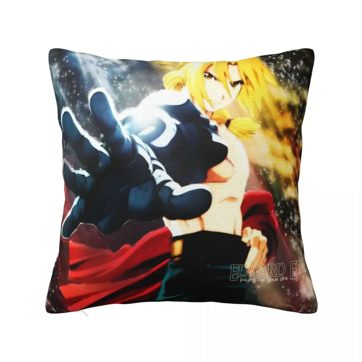 

Fullmetal Alchemist Cartoon Pillowcase Printing Fabric Cushion Cover Decoration Anime Throw Pillow Case Cover Home 45X45cm