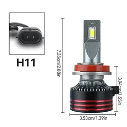 Ultra - Bright LED Headlight Bulbs for Cars - 12000LM 120W White Light High/Low Beam (H11)