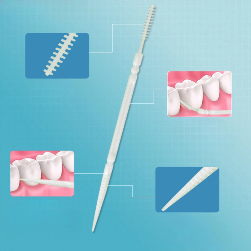 Toothpick Set 100PCS Disposable Random Color Double Head Fishbone Shaped Plastic for Hotel Household