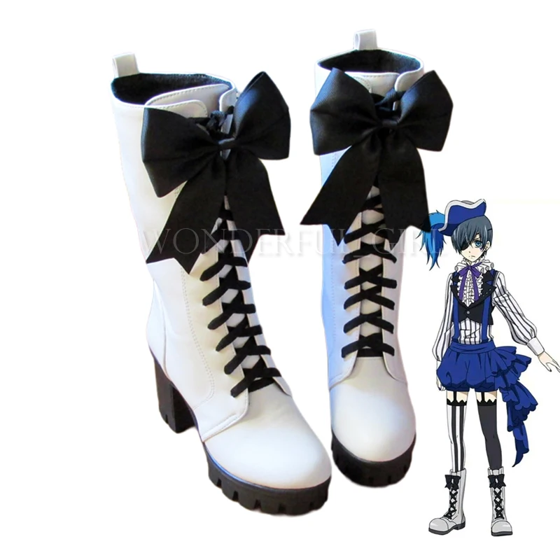 New Anime Black Butler Ciel Phantomhive Circus Cosplay Boots