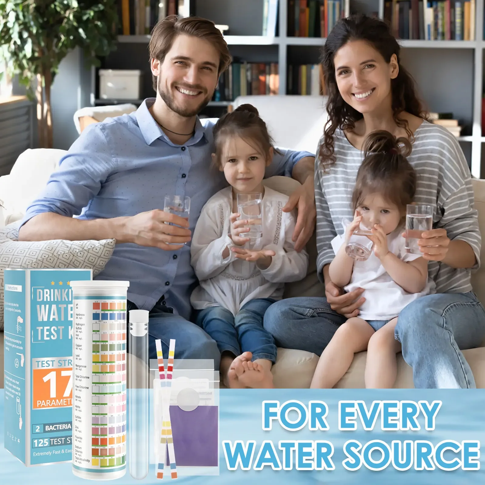 17 in 1 Aquarium Test Strips Water Quality Test Fish Tank Nitrate pH Hardness for Freshwater Saltwater Water Spa