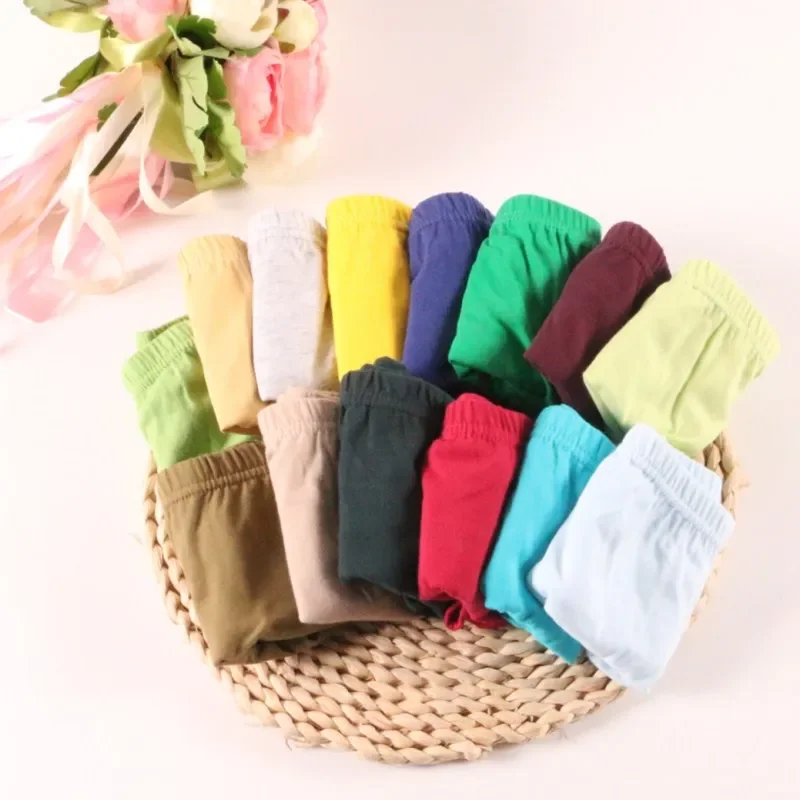 24pcs /Lot Baby Boys Briefs Panties Solid Color Underwears Children Cotton Short Kids Panties