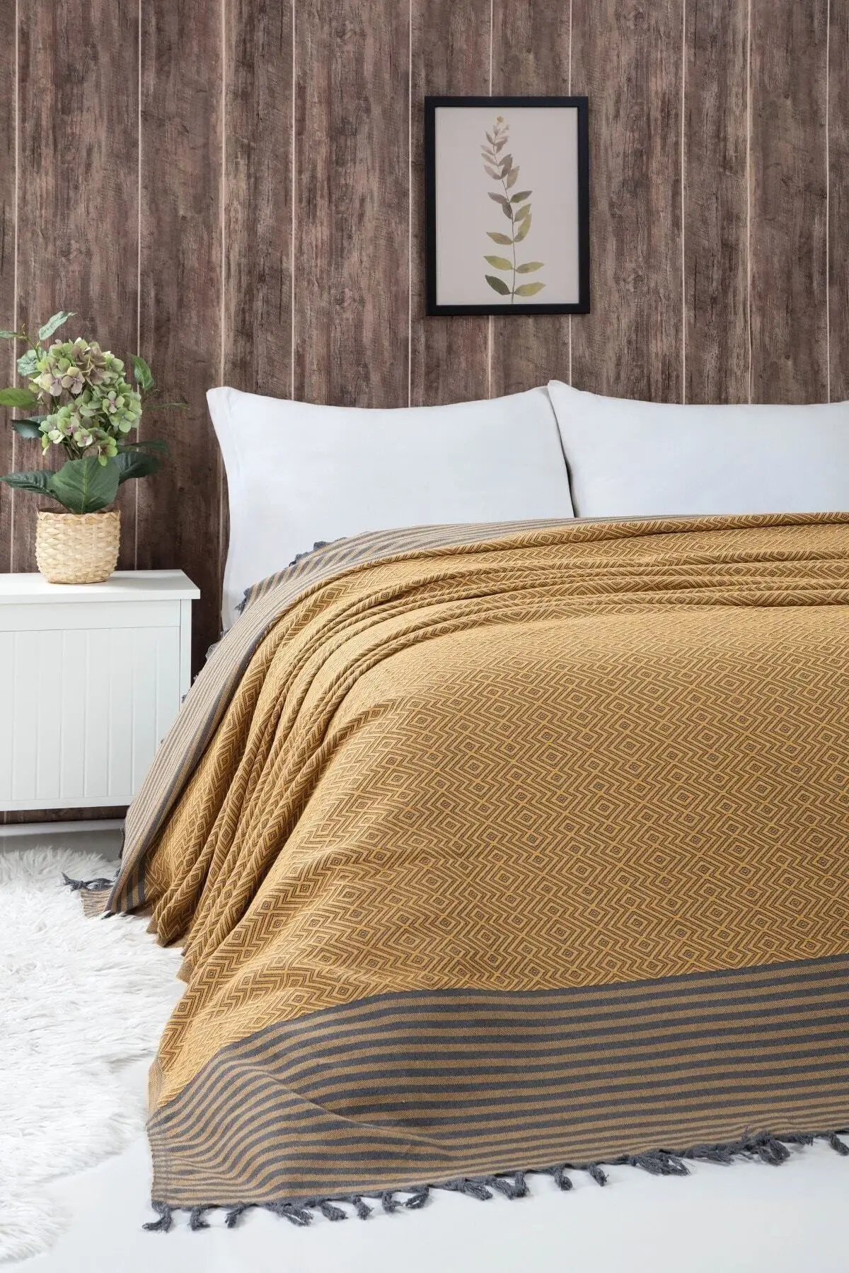 

Inert | Organic Cotton Woven Double Mustard Pike 200x250cm (picnic, beach, bed, seat Cover) Cotton Sheets