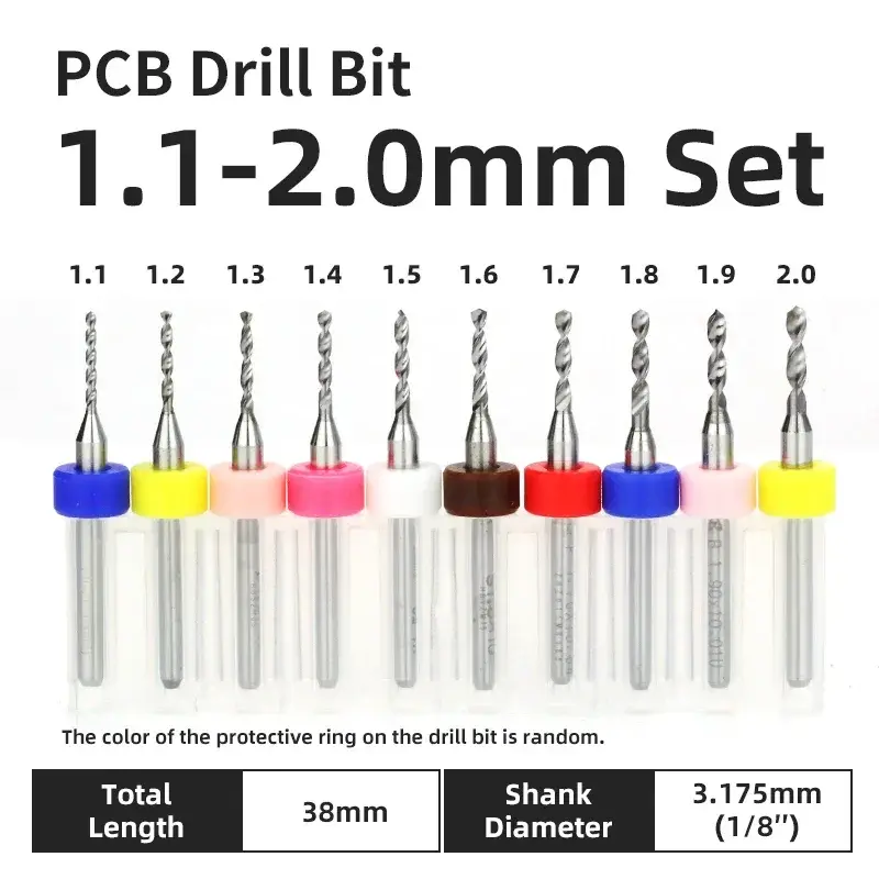 10pcs PCB Drill Bit Set Carbide Micro Drills For Printed Circuit Board 1/8" Fixed Shank Mini CNC Tungsten Steel Bits 0.1-3.175mm image 5