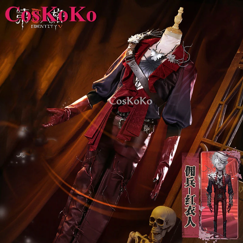 

CosKoKo Naib Subedar/Mercenary Cosplay Game Identity V Costume Man In Red Fashion Uniforms Halloween Party Role Play Clothing