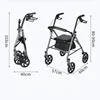 Walking Aid for The Elderly, Safe and Seatable Walker, Adjustable Height Assisted Mobility Scooter, One-Touch Folding Trolley 6