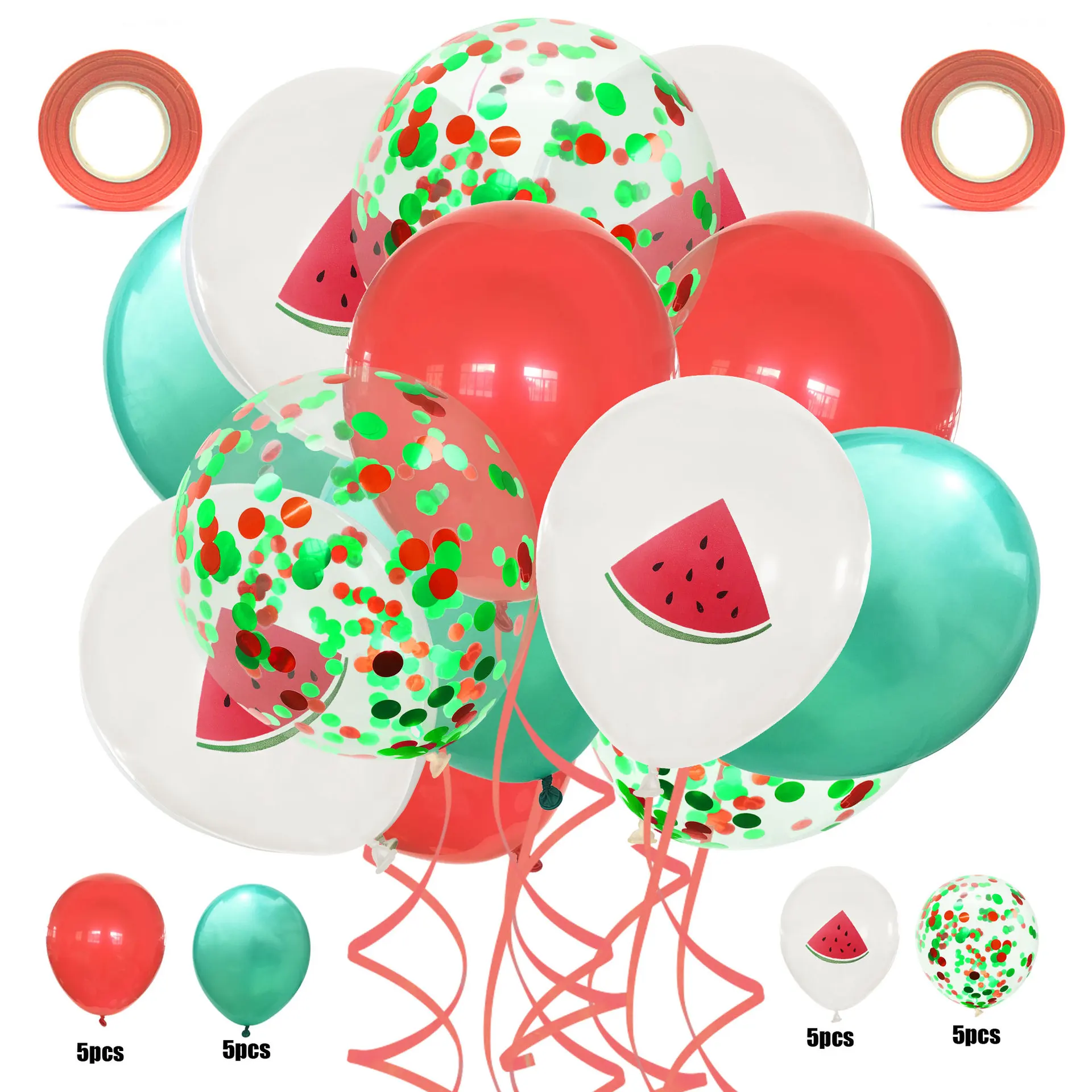 

20pcs Fruit Balloon Set Pineapple Watermelon Cherry Lemon Latex Balloon Children's Birthday Party Decorative Balloon Wholesale