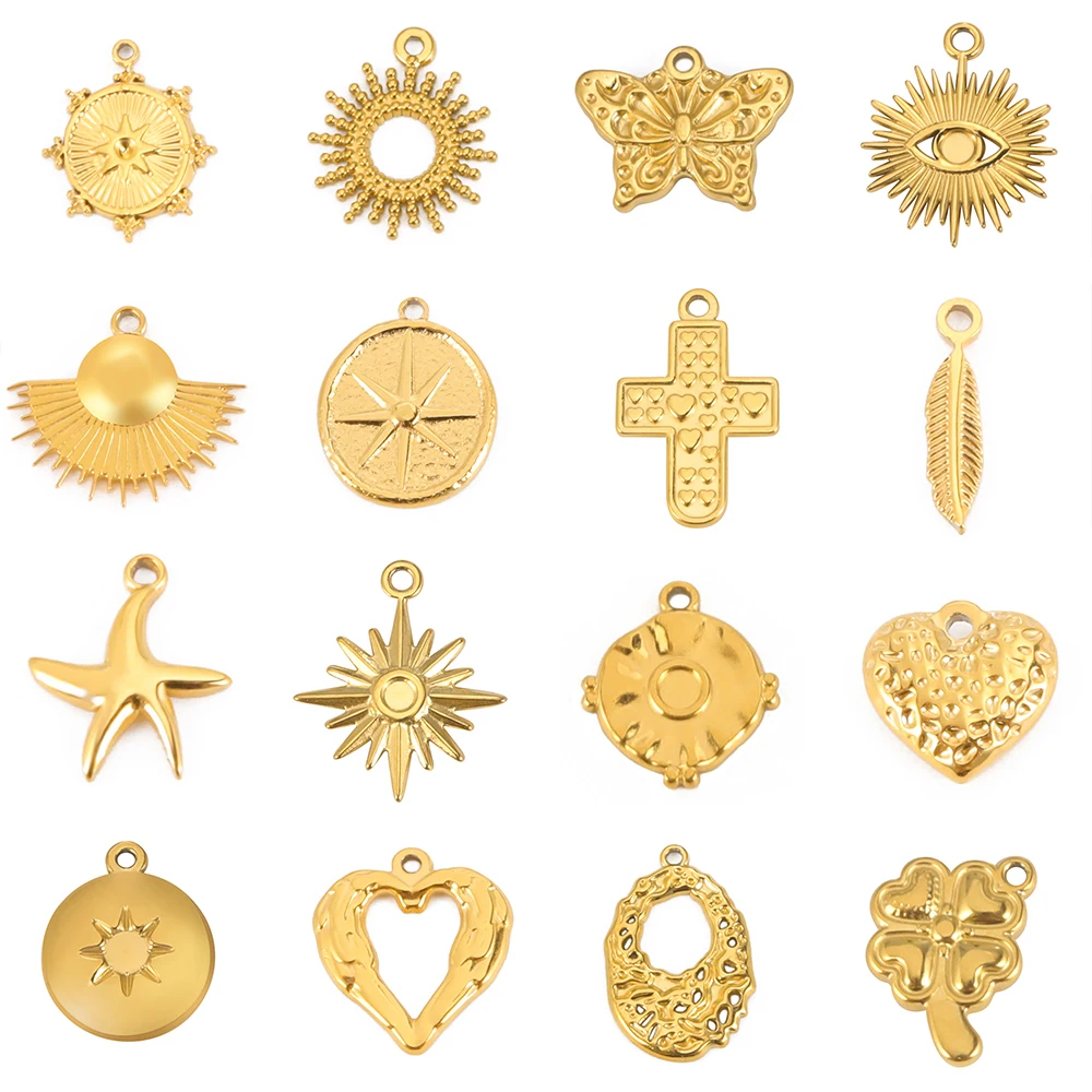 EUEAVAN-abalorios de para mujer, accesorio Color dorado, 5 piezas, para hacer joyas, collar, pendientes, colgante, DIY - AliExpress