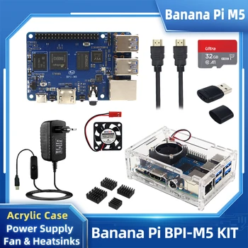 Banana Pi M5 BPI-M5 S905X3  Quad Core Cortex-A55 4GB RAM 16GB eMMC Gigabit Optional Case 1