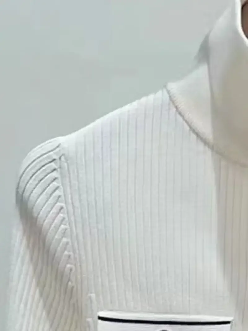 

Women's Sweater Turtleneck Single Breasted Long Sleeve Elegant Slim 2024 New Cardigan