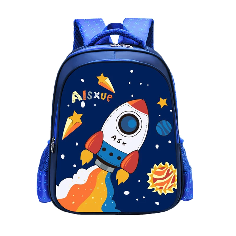 Kindergarten Primary Bookbag Blue Children Backpack Rocket Launch Boy Kid School Bag Student Waterproof Baby Boy Backapck 1