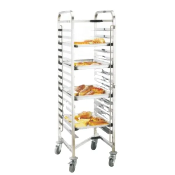 Stainless steel 15 tier knock down trolley baking trolley with wheels